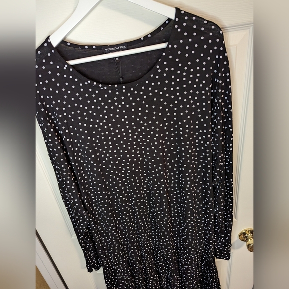 Wednesdays Girl black and white polka dot dress stretchy size 26  NWT - Picture 6 of 12
